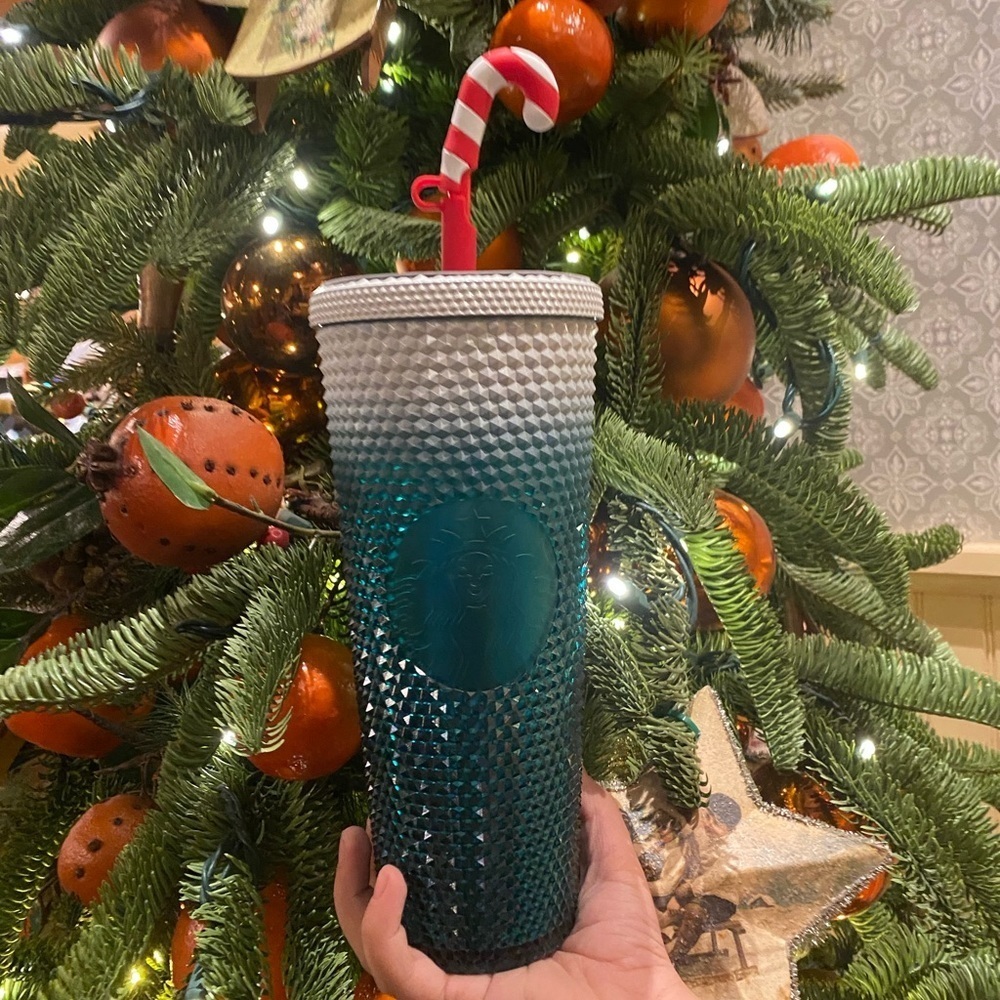 Starbucks Disney Cup Tumbler From Disneyland With Candy Cane Straw Cover 2023